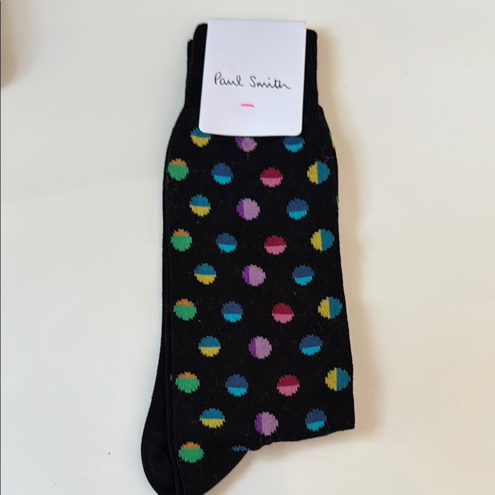 Paul Smith Black Socks with Colorful Dots